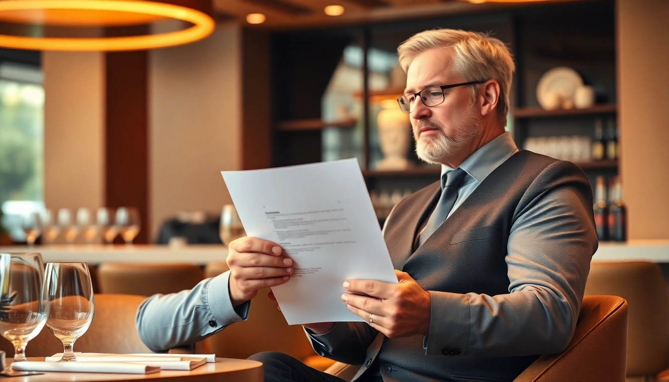 Headhunter Gastronomie bespricht mit einem Kandidaten in einem eleganten Restaurant.