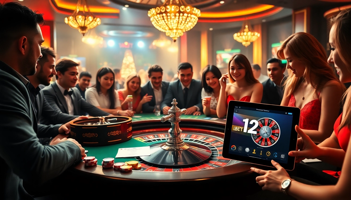 Engaged players enjoying the thrill of gambling at a table while exploring link 12bet online.
