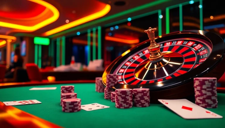 Engaging in high-stakes action at Nhà cái 11win's vibrant online casino interface featuring a roulette wheel and poker chips.