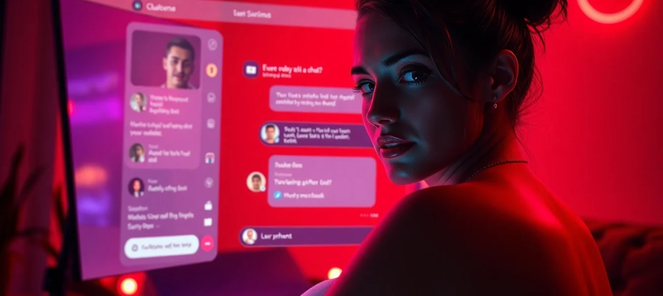 Engage in ai porn chat with captivating AI characters in a modern digital scene.