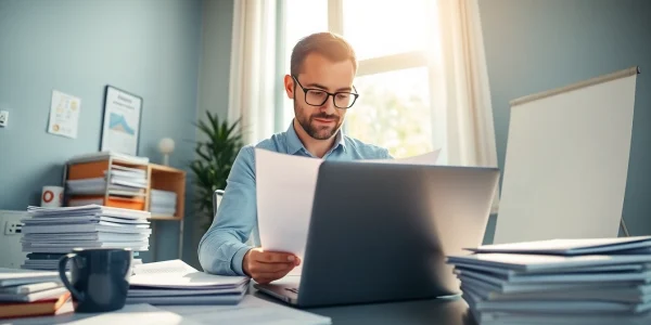 Professioneller beeidigter Übersetzer überprüft Übersetzungsdokumente