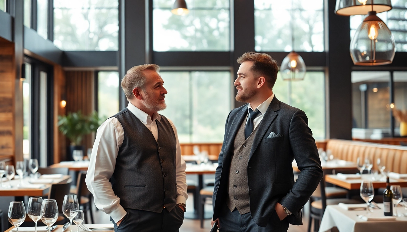 Headhunter Gastronomie inspiriert durch Beratung gespräch in modernem Restaurant