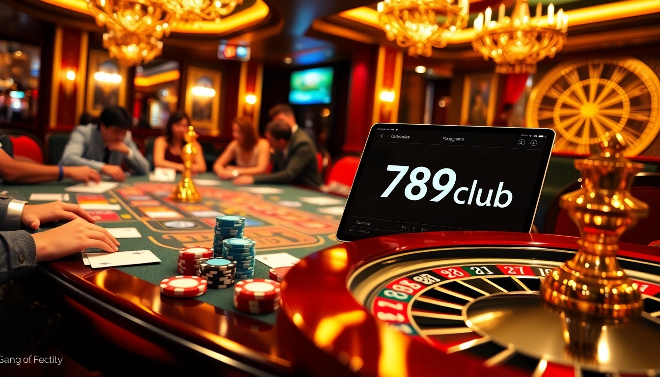 Experience the thrill of cổng game 789club with vibrant casino visuals featuring poker chips and cards.