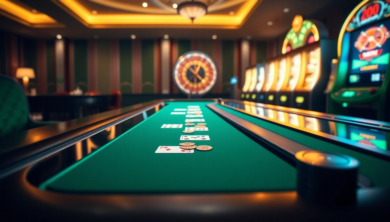 GK88 immersive online casino experience with poker chips and a roulette wheel spinning.