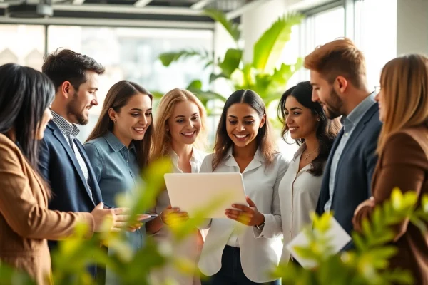 Effektive Personalbesetzung durch ein engagiertes Team im modernen Büro.