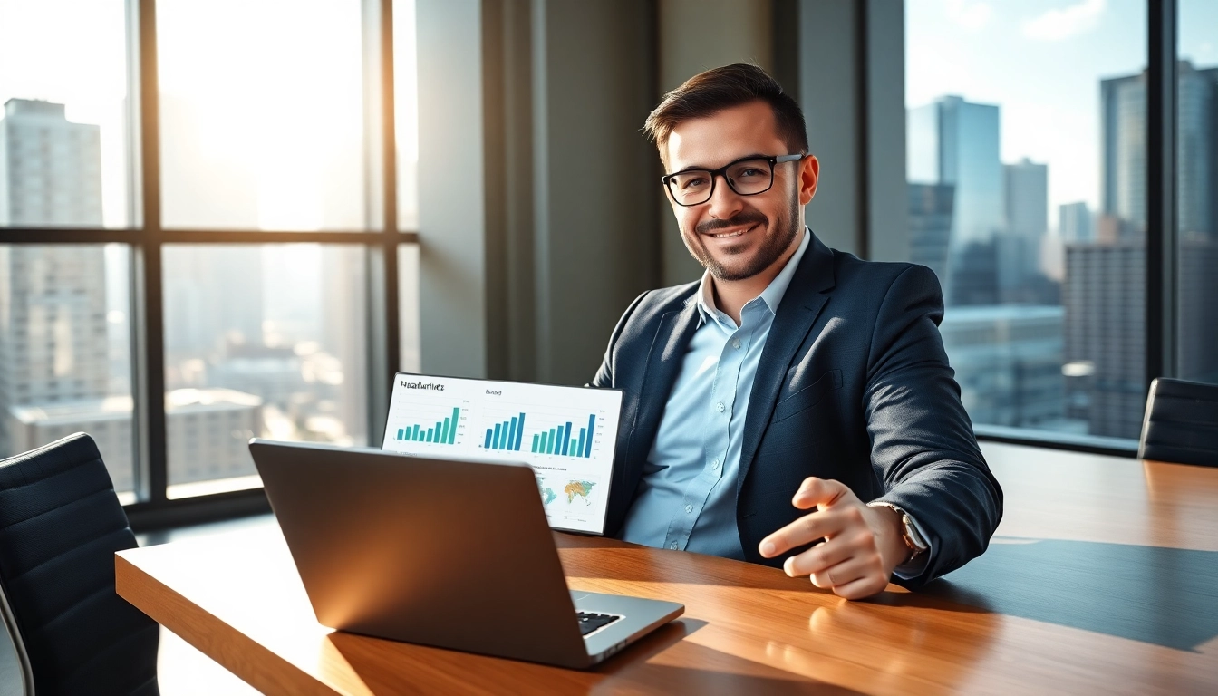 Headhunter Schweiz berät Kunden in einem modernen Büro mit Stadtblick