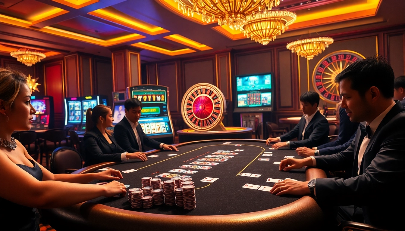Experience thrilling games at Trang chủ KK55's vibrant casino atmosphere.