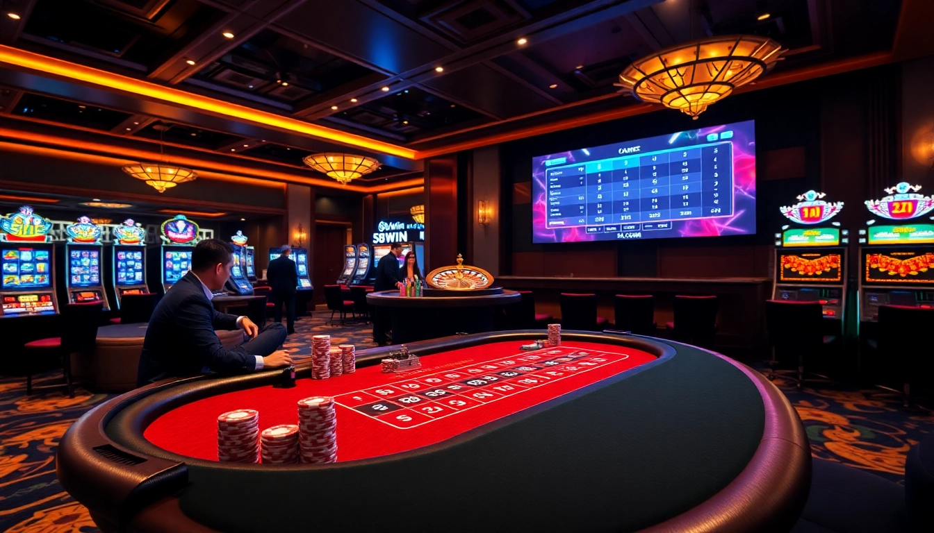 Players enjoying blackjack and slots at 58win, the premier casino experience.