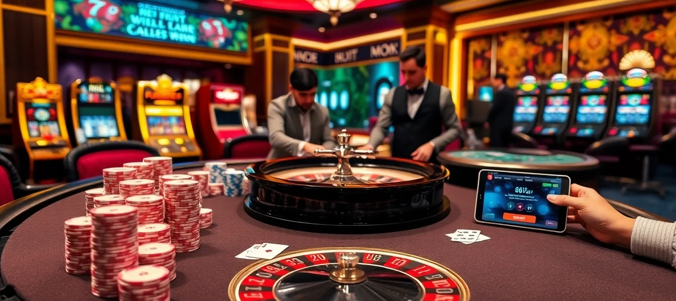 A lively Blackjack table at a casino representing https://88i8i.net/, showcasing professional play and excitement.