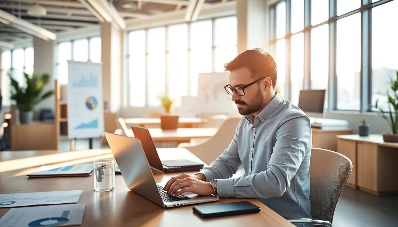 Headhunter IT analysiert Lebensläufe in modernem Büro mit digitalen Tools.