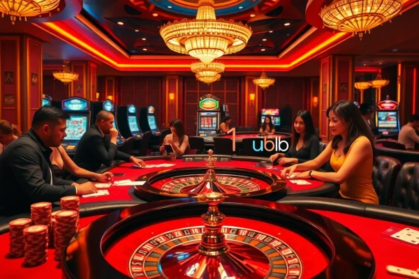 Players enjoying a high-stakes game at uu881 club casino with thrilling blackjack and roulette action.