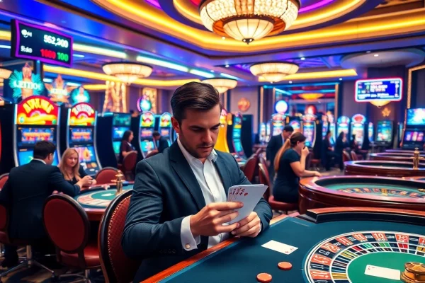 Experience thrilling gameplay at https://b52club.forum/ with vibrant casino elements like slots and poker tables.