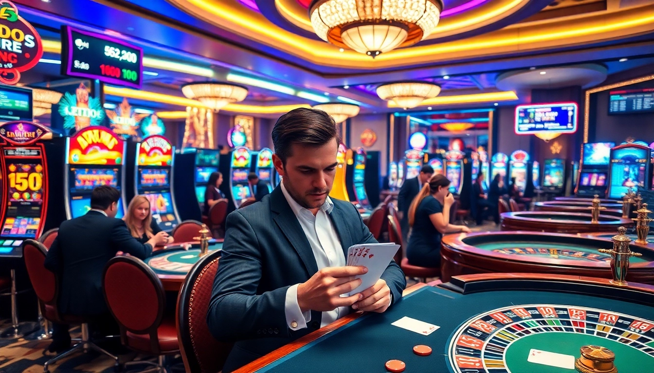 Experience thrilling gameplay at https://b52club.forum/ with vibrant casino elements like slots and poker tables.