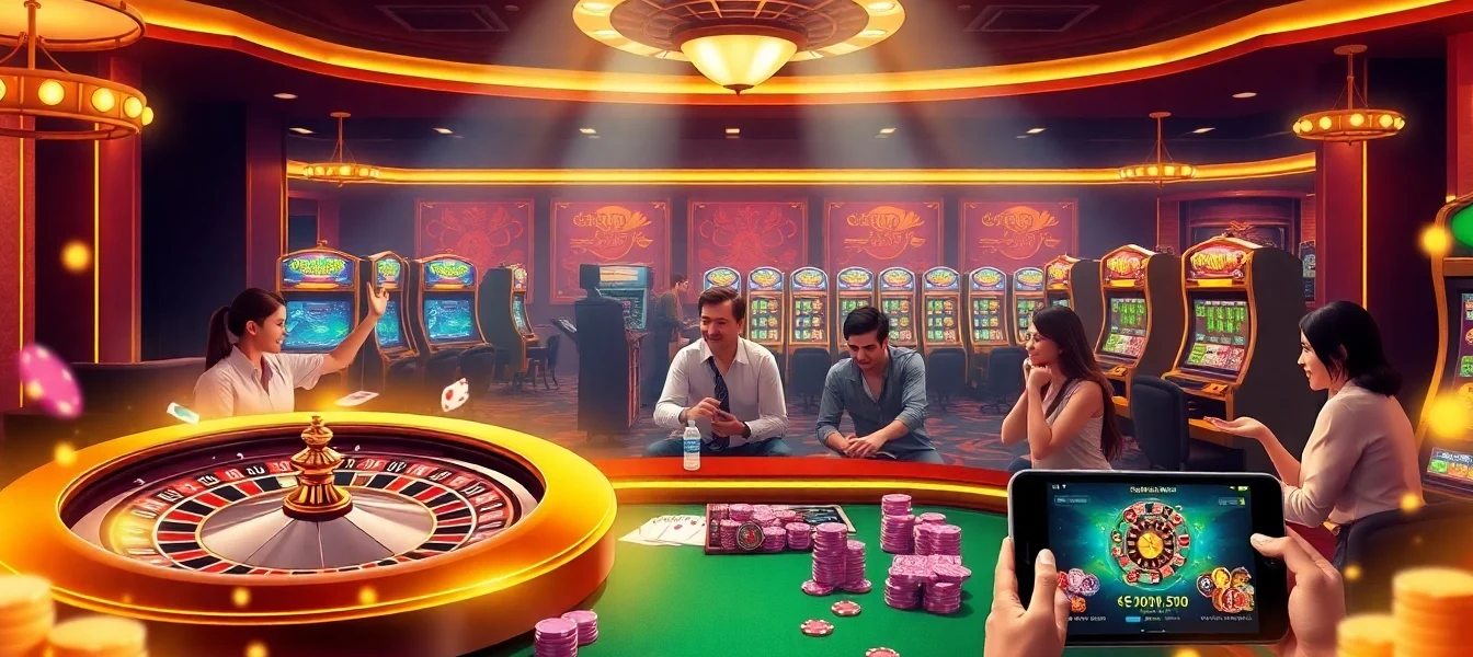 Engaged players enjoying games at https://88i8i.net/ featuring vibrant casino atmosphere.
