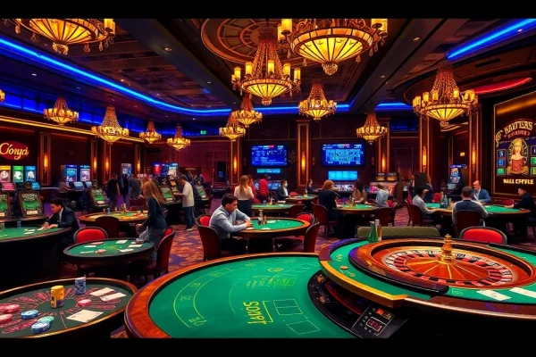 Nohu captures the excitement of high-stakes gambling with vibrant casino tables and luxurious atmosphere.