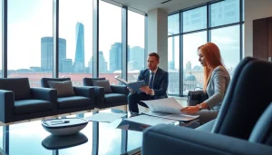 Immobilienmakler Frankfurt Dornbusch bietet fachkundige Beratung im modernen Büro an.