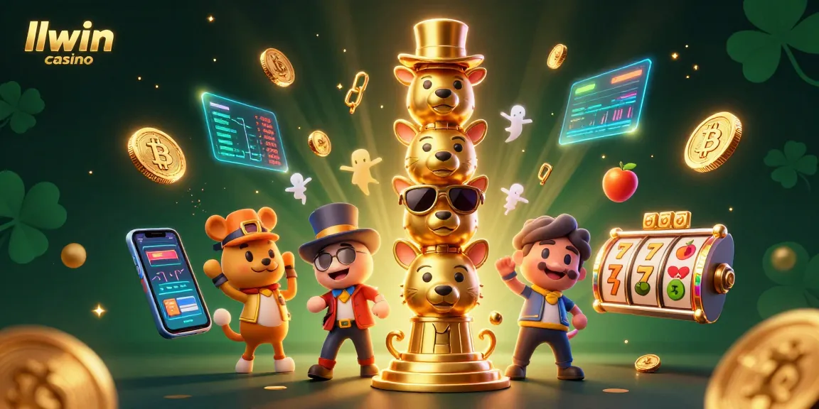 Feel the excitement at llwin casino with vibrant slot reels and illuminated cryptocurrency elements.